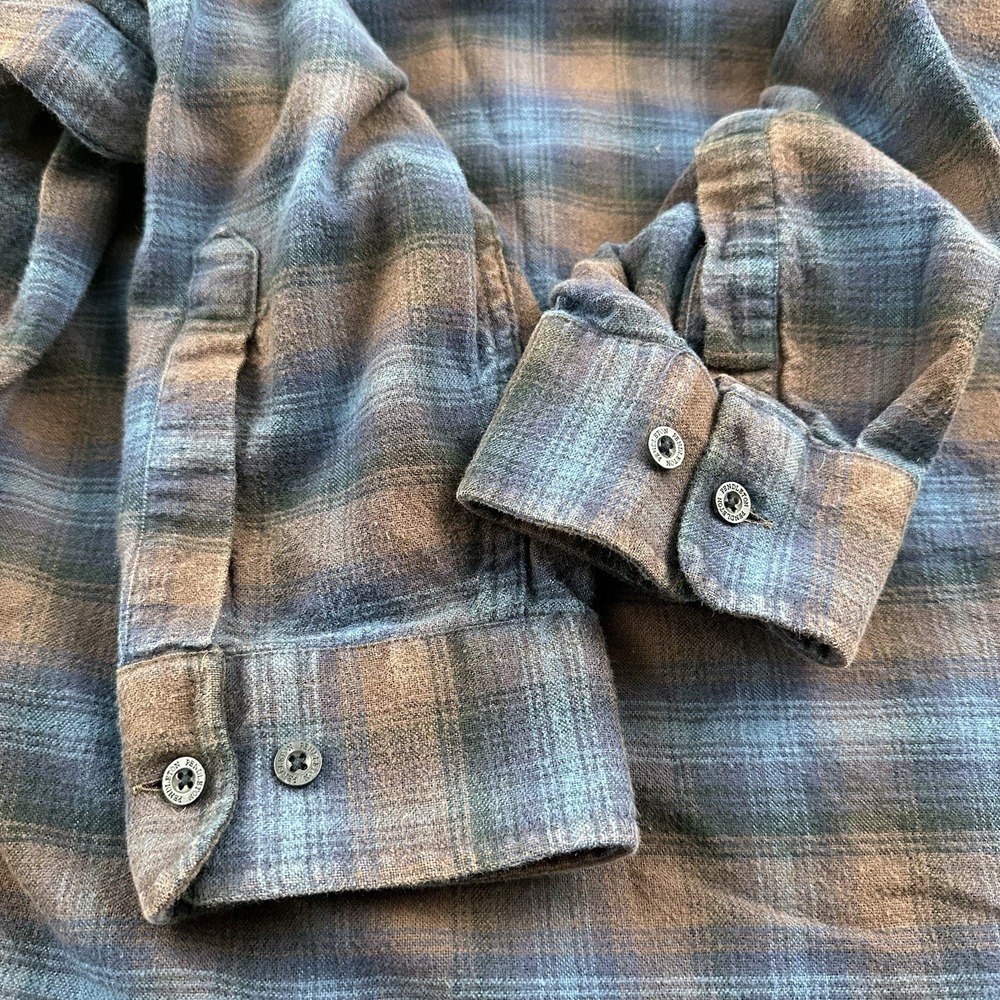 Pendleton Mason Shadow Plaid Flannel Cotton Shirt Mens XXL Blue Brown 2XL - Picture 10 of 10